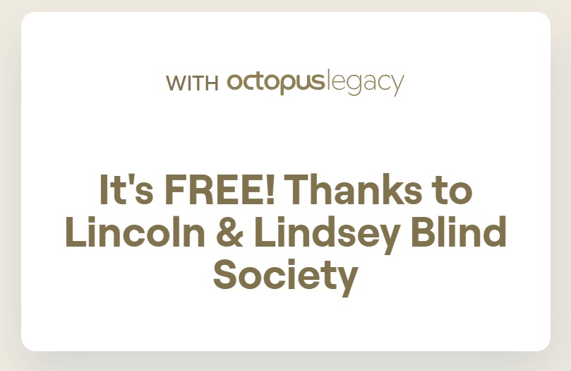 It's FREE! Thanks to Lincoln and Lindsey blind Society